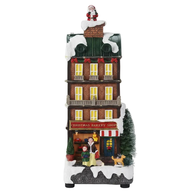 Bakery with apartments 12x14x28.5cm with grey balconies