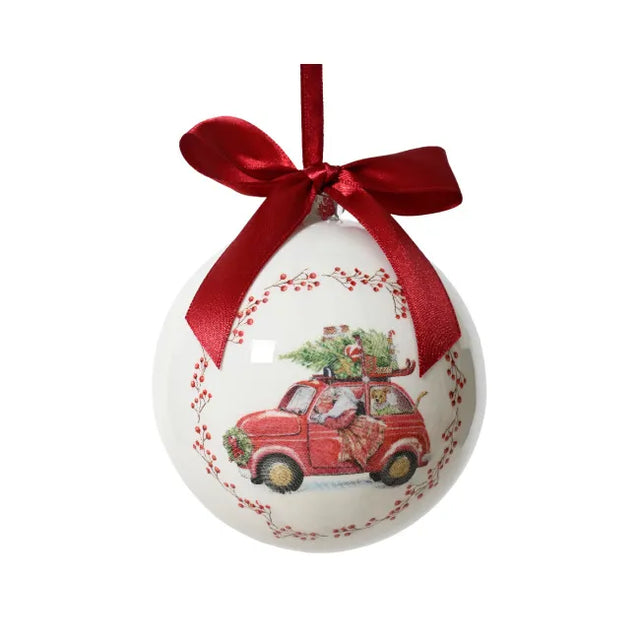 Polyfoam Bauble with Car image 10.5cm