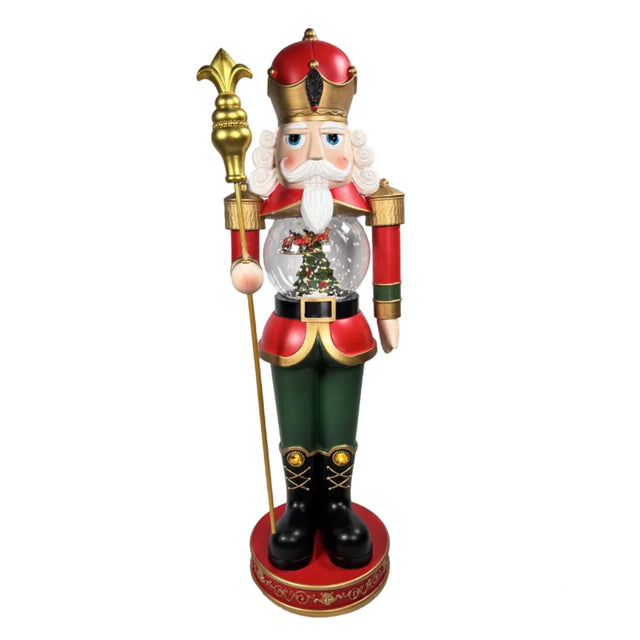 Nutcracker with snow globe 24x21x75cm