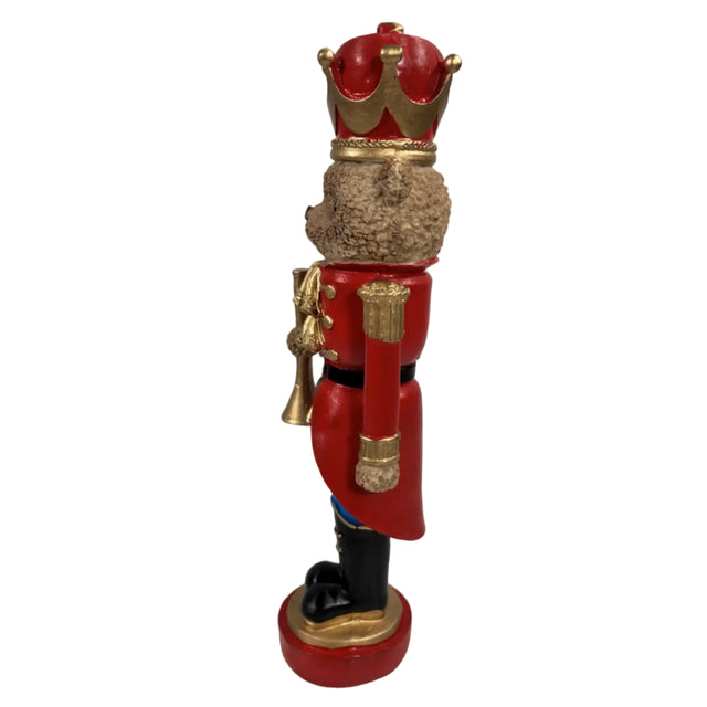 Bear nutcracker with red, gold, green & blue outfit 34cm