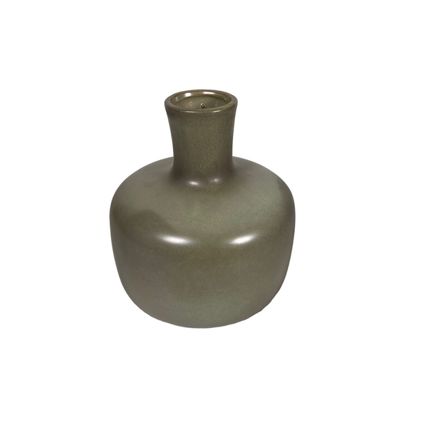 (095004480-2)PORCELEIN VASE BOTTLE 13X13X15CM - GREEN