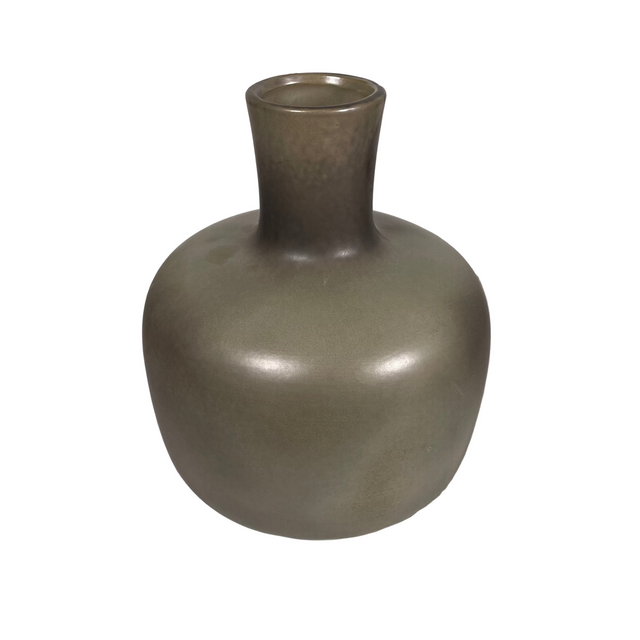 (095004490-2)PORCELEIN VASE BOTTLE 17.5X17.5X19.5CM - GREEN