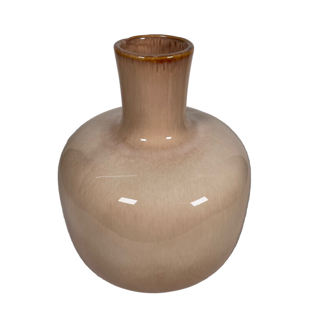 (095004490-3)PORCELEIN VASE BOTTLE 17.5X17.5X19.5CM - BROWN
