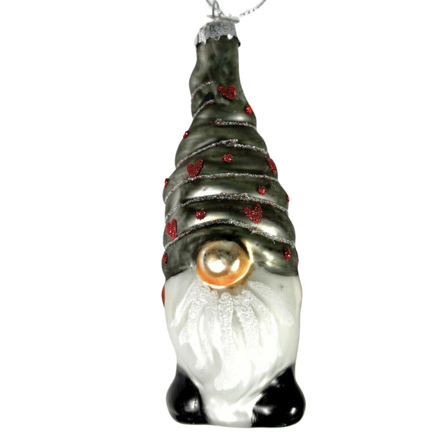 Gnome Glass 4x4.8x11.6cm Grey Hat