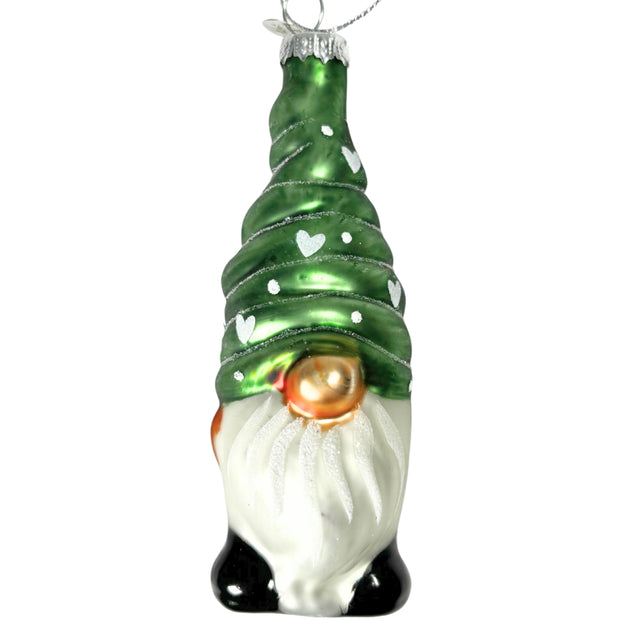 Gnome Glass 4x4.8x11.6cm Green Hat