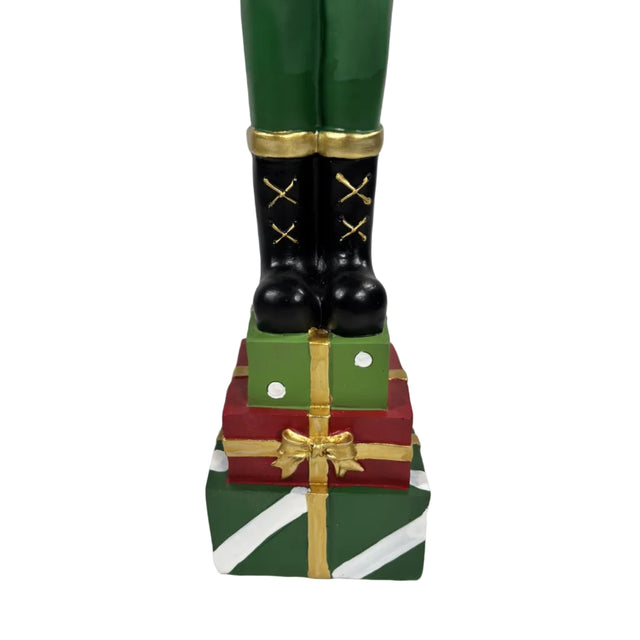 Green And Red Nutcracker On Gift Boxes 11.8x8.5x50.8cm