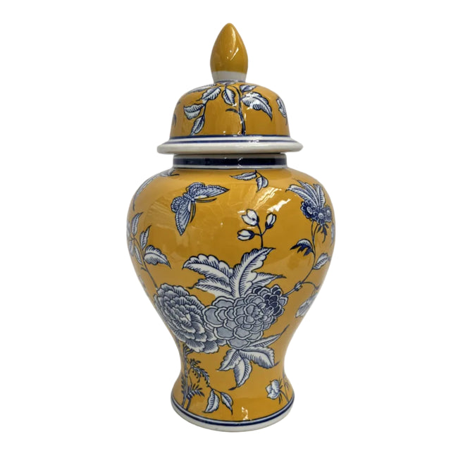 Yellow Ginger Jar - Floral Design 21x39cm