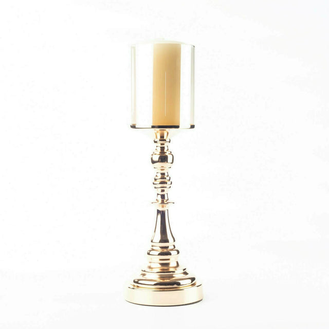 Small Glass Cylinder Top Candle Holder