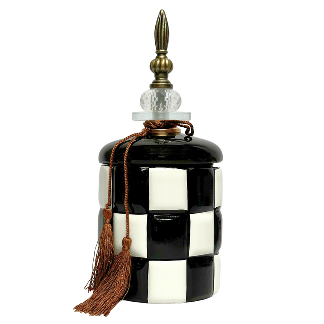 Black White Ginger Jar 12X12X27cm