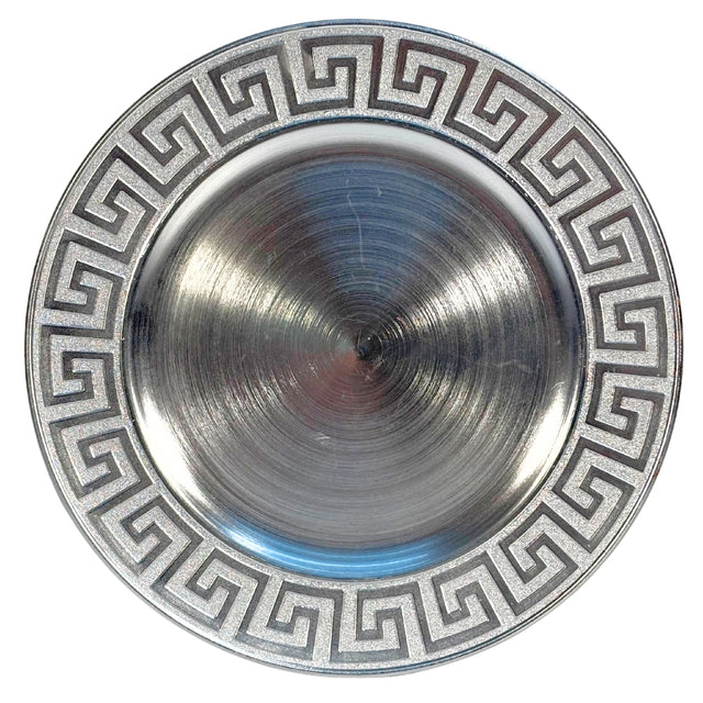 Underplate 32cm - Silver and white