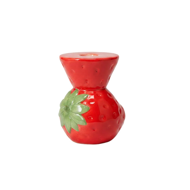 Candle holder, dolomite 9x8.5x11cm - Strawberry