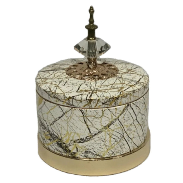 White And Gold Ginger Jar 18x24cm