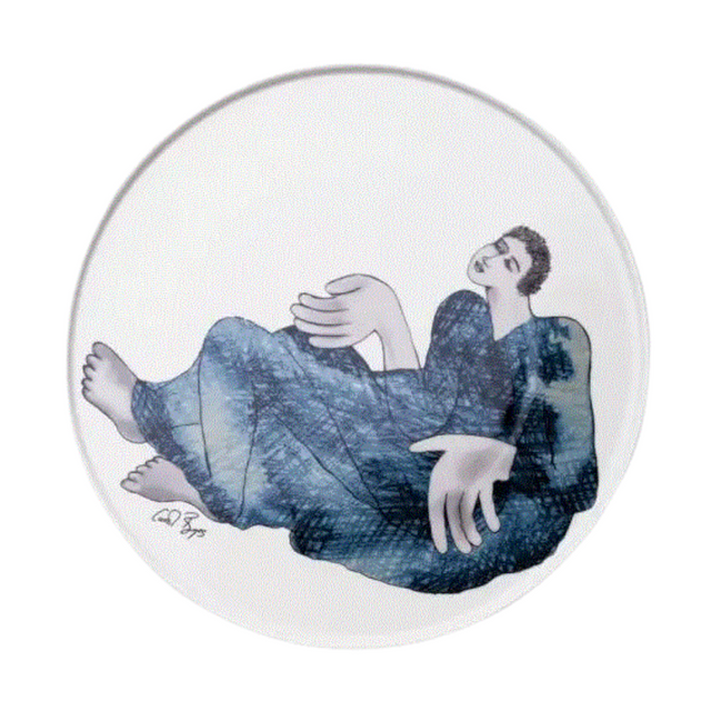 Platter Round 28Cm-Indigo Girl