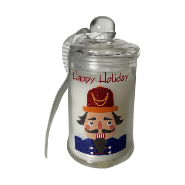 White Candle Wax Nutcracker, Ribbon 6X11Cm
