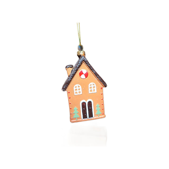 Gingerbread House With Brown Roof Large 7.5X12X3Cm