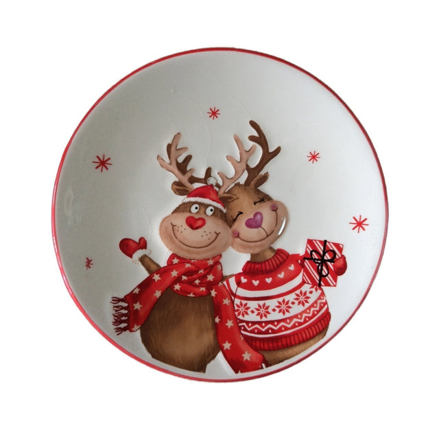 Plate 17Cm Reindeer Design