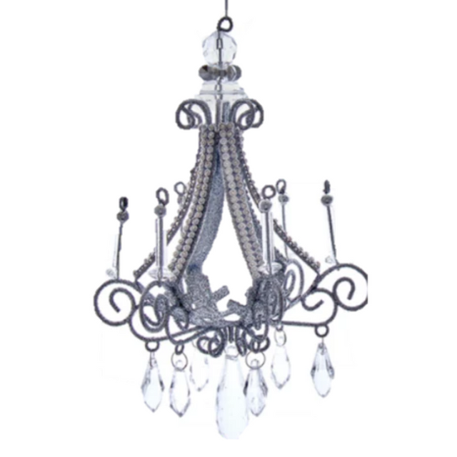 Chandelier (Sliver & Metal With Crystals)