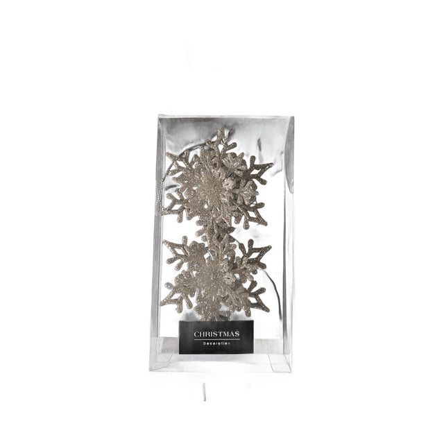 Snowflake 17Cm 2Pcs Glitter