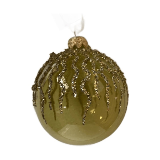 Bauble Glass With Gold Glitter On Top - Gold