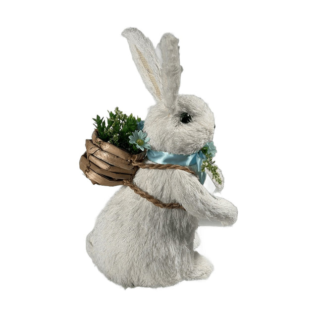 White Bunny with Blue Bow