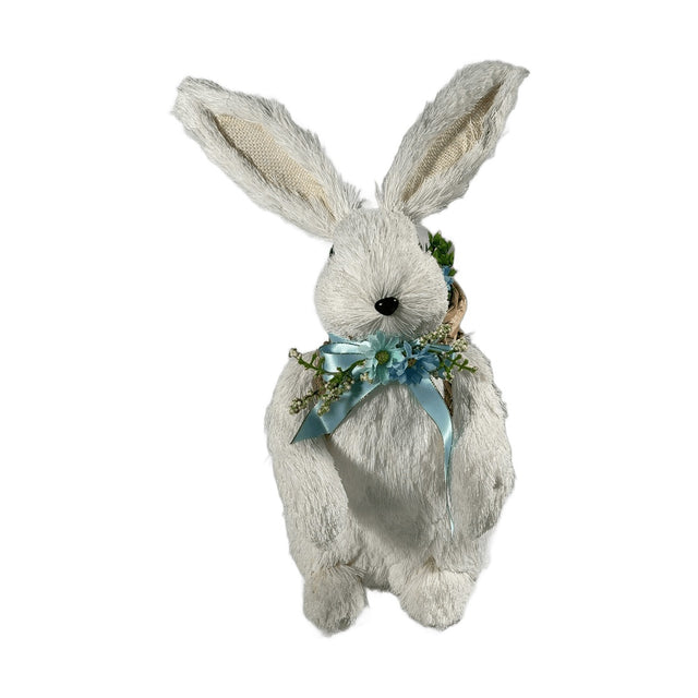 White Bunny with Blue Bow