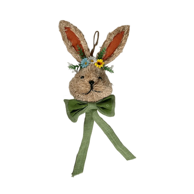 Rabbit head with green bow 59x16cm