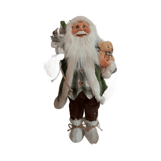 45CM GREEN SANTA W TEDDY BEAR (XD CK023)