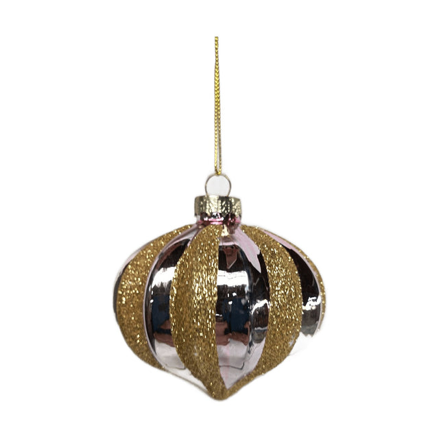 Bauble Glass onion Shape 8Cm