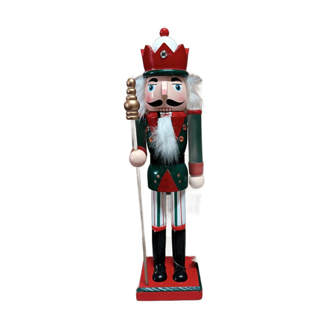 (ARD100240-3)NUTCRACKER 36CM - WHITE AND RED CROWN HAT