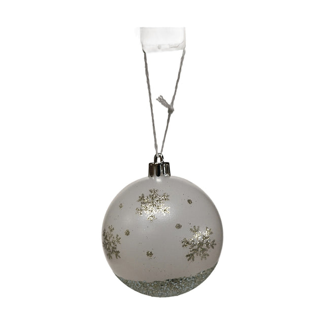 (ABJ450000-2)BAUBLE 8CM WITH WITH GLITTER - BLUE