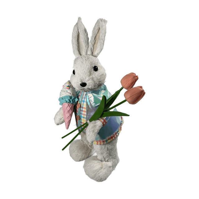50CM MR BUNNY W TULIPS