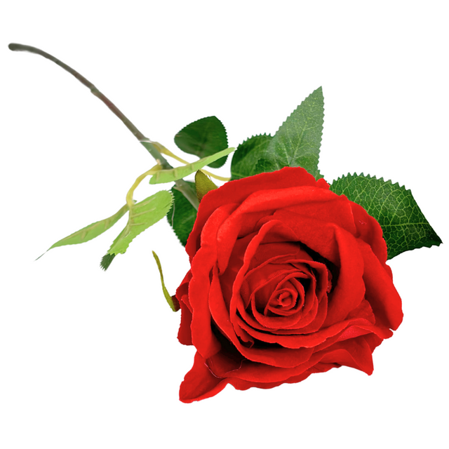 Artificial Velvet Rose Red 60cm