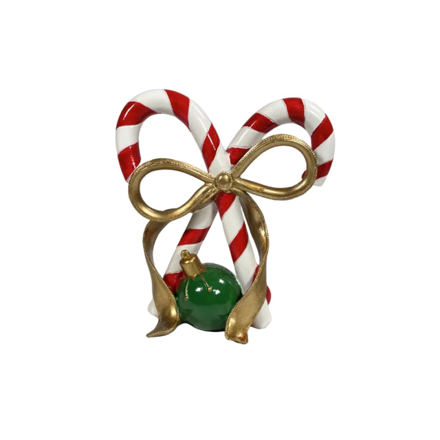 Candy Canes Tied With A Gold Bow 18.5x8x20.5cm