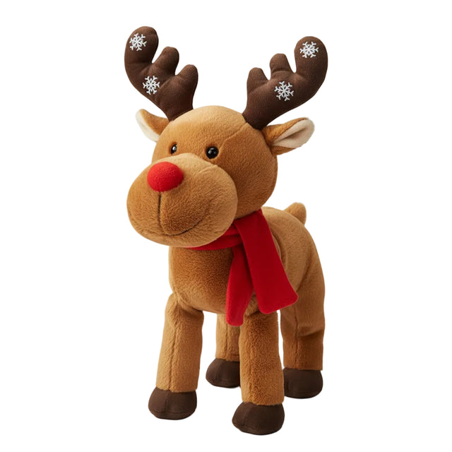 Reindeer figure plush with sound and movement 31x12x38cm