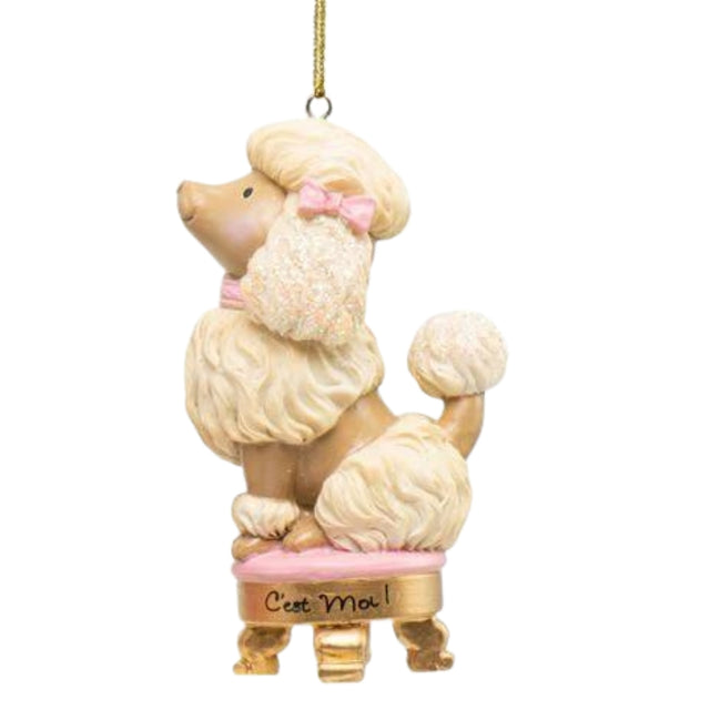 Poodle - Gold Hanging Ornament