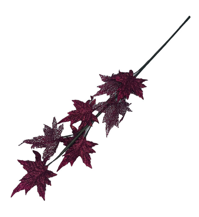 Flower Spray Maroon 67X16Cm