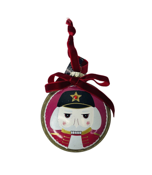 Pink Bauble Glass Matt Glitter, Nutcracker Decal 8Cm