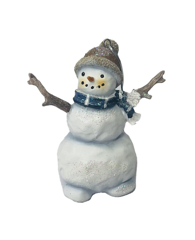 Glitter Snowman With Feet 6X9.5X10.5Cm