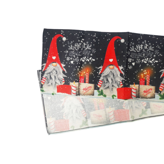"Let It SNOW" Runner - Decorated With Gnomes And Candles