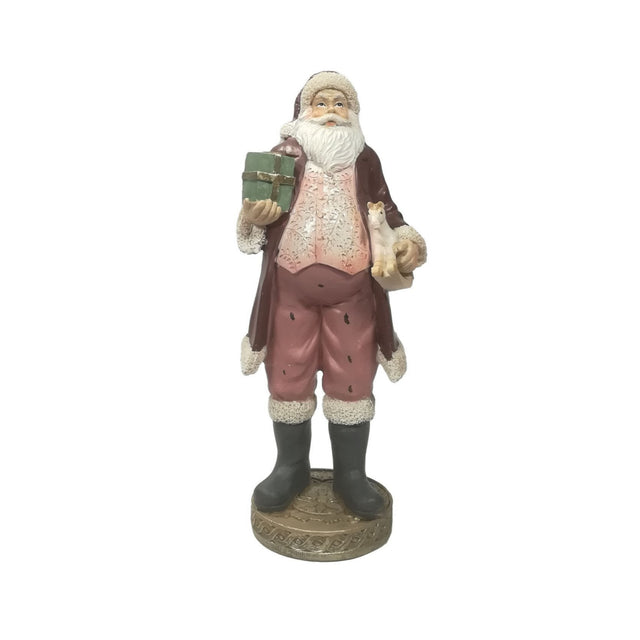 Santa Holding Giftbox & Rocking Horse 9.5X10X24Cm