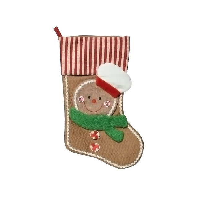 Christmas Stocking With Gingerbread Man Design