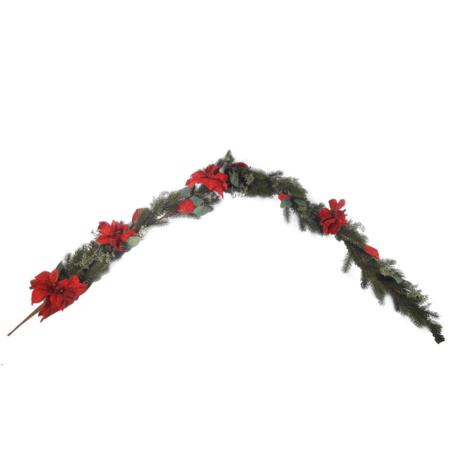 Garland With Poinsettias 20X180Cm