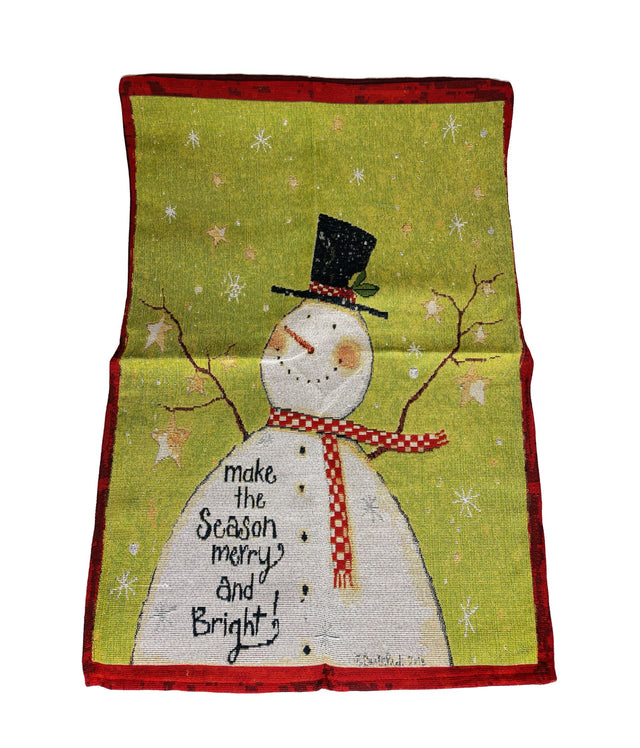 Chair Cover Green & Red Snowman