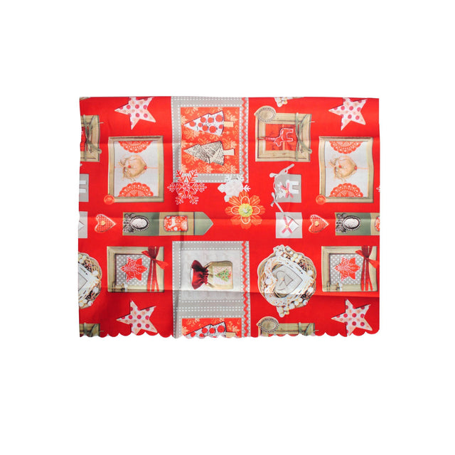 Red Table Cloth For Christmas With Hearts