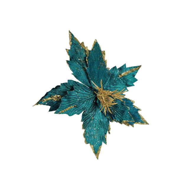 Poinsettia Plant (Gold and Emerald) 25cm