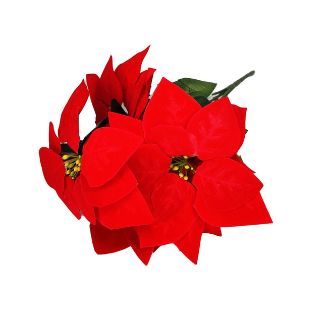 Poinsettia 5 Heads 47Cm Red
