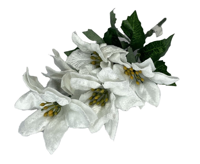 Poinsettia 5 Heads 33X12Cm White
