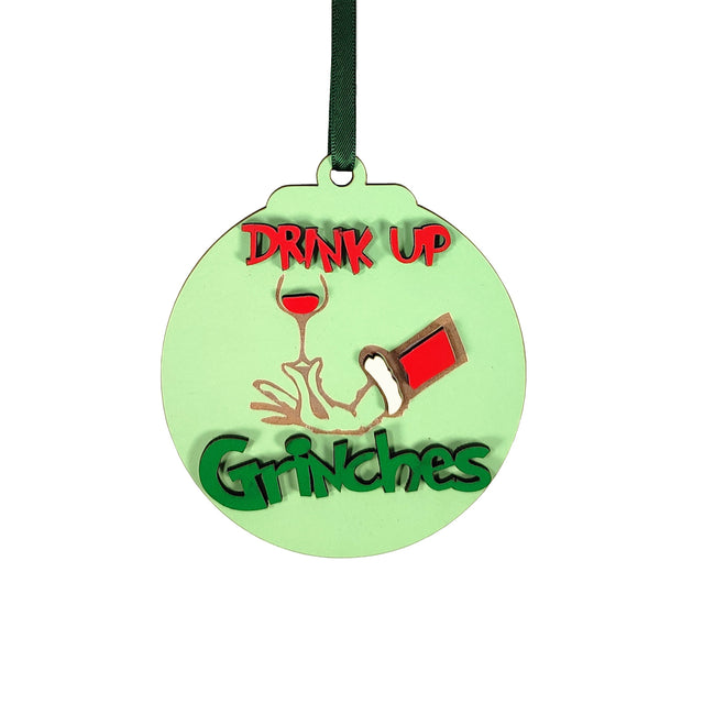 Grinch Tree Decorations (Wooden Baubles)