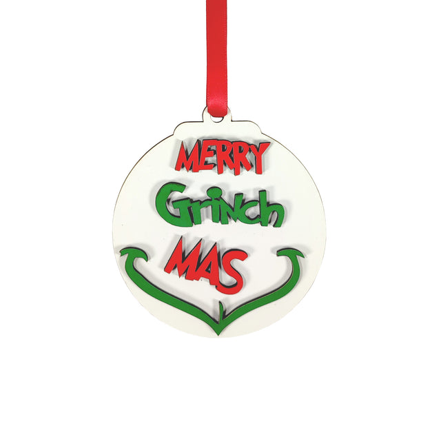The Grinch Christmas Tree Wooden Baubles