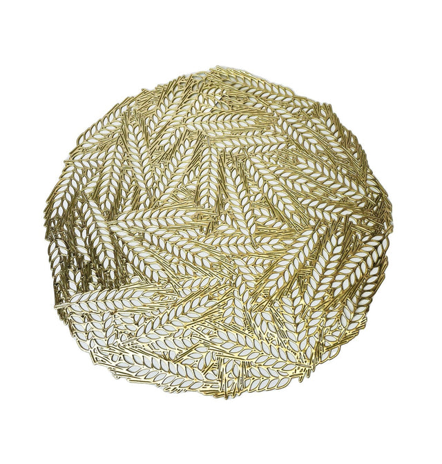 Gold PVC placemat 30x45cm, round